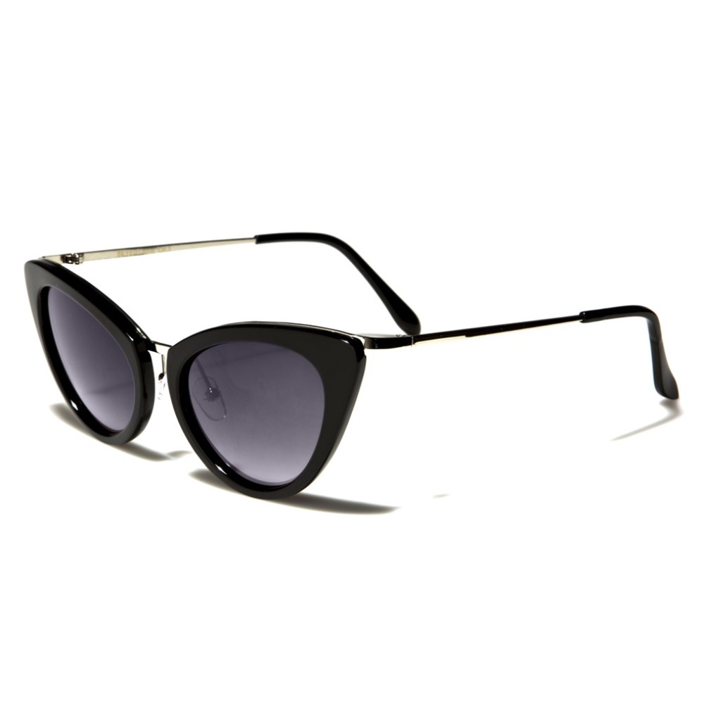 Cat Eye Retro Sunglasses Black Gradient Silver